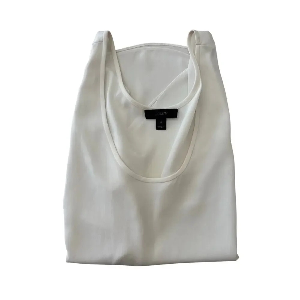 J.Crew White Sleeveless Blouse Tank Top Women’s 8 Career Office Shell - Picture 8 of 8